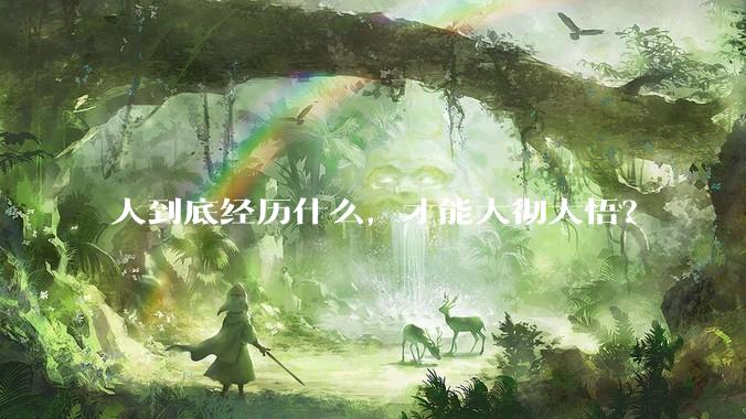人到底经历什么，才能大彻大悟？
